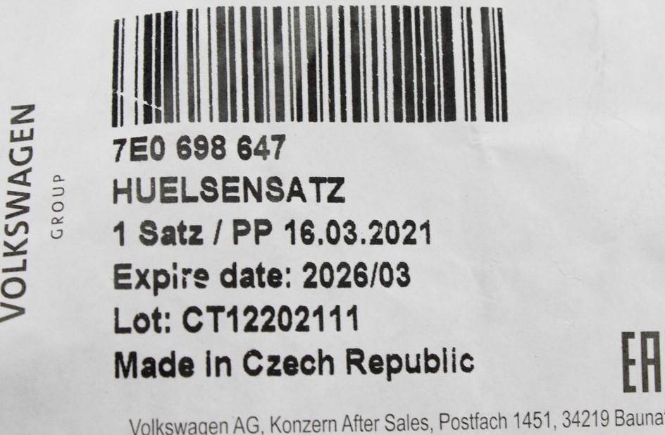 VW Transporter Audi A6 A7 A8 Set of Front caliper guide bushes 7E0698647
