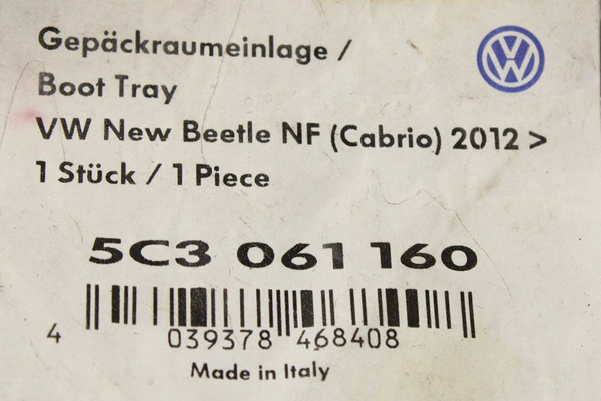 VW Beetle Cabriolet 2013-16 boot luggage compartment liner 5C3061160