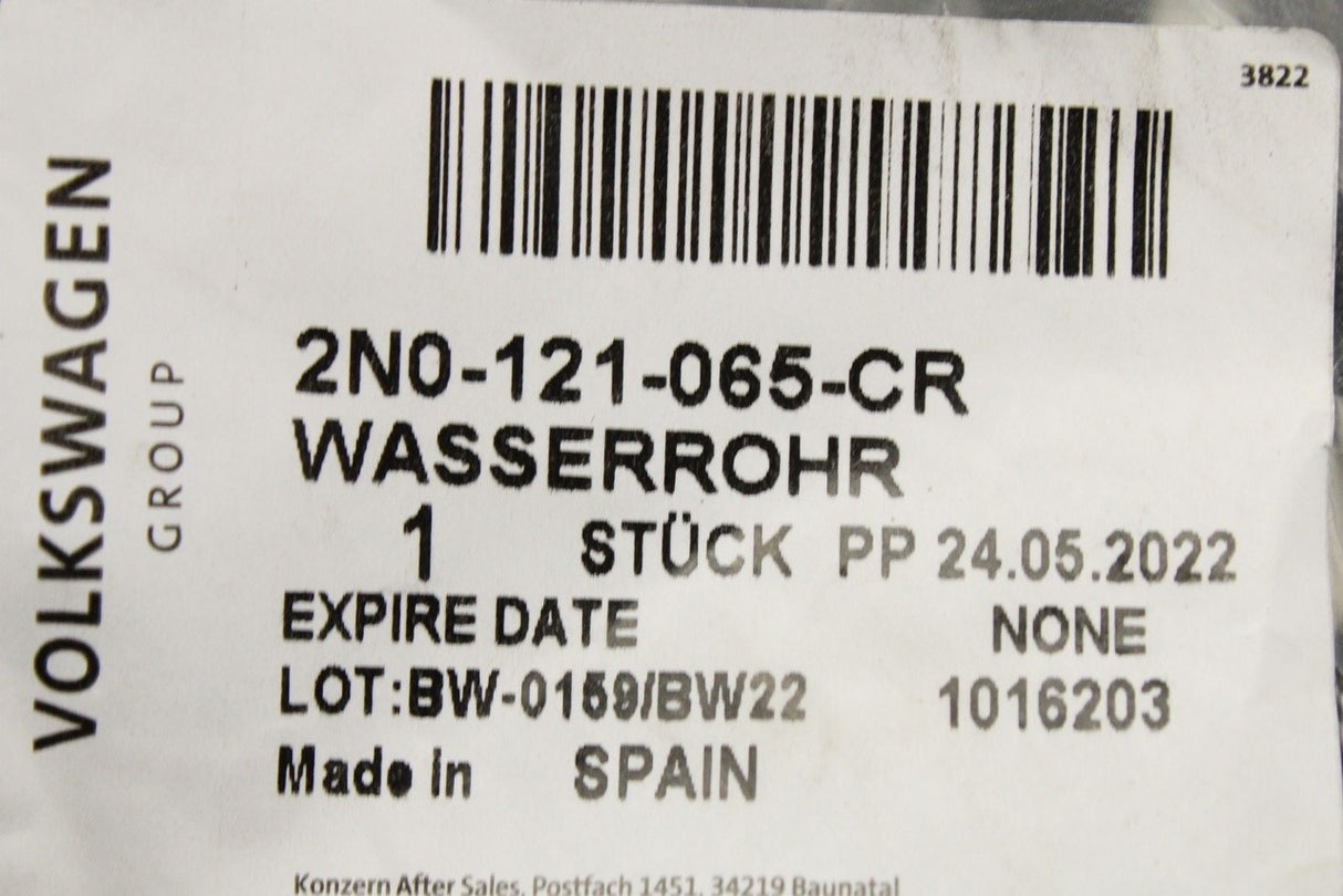 VW Crafter 2017-on coolant pipe with temperature sensor 2N0121065CR