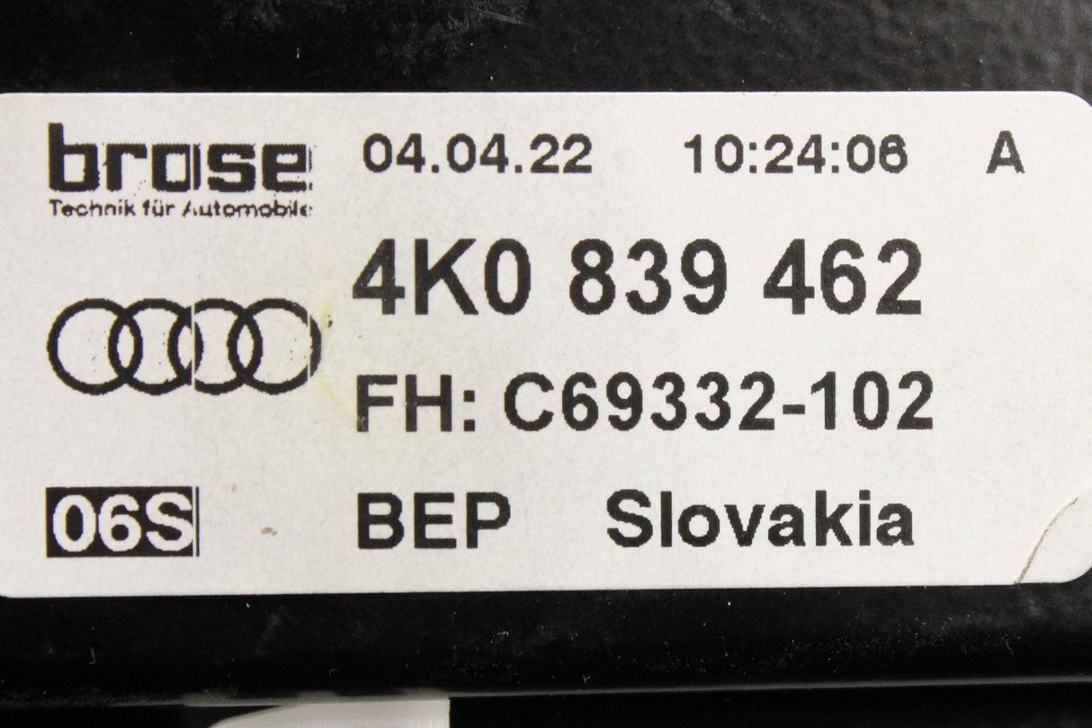 Audi A6 S6 RS6 2019-on C8 window regulator (rear right) 4K0839462