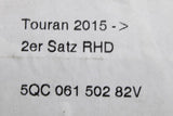 VW Touran 2016-on front rubber floor mats RHD 5QC061502 82V