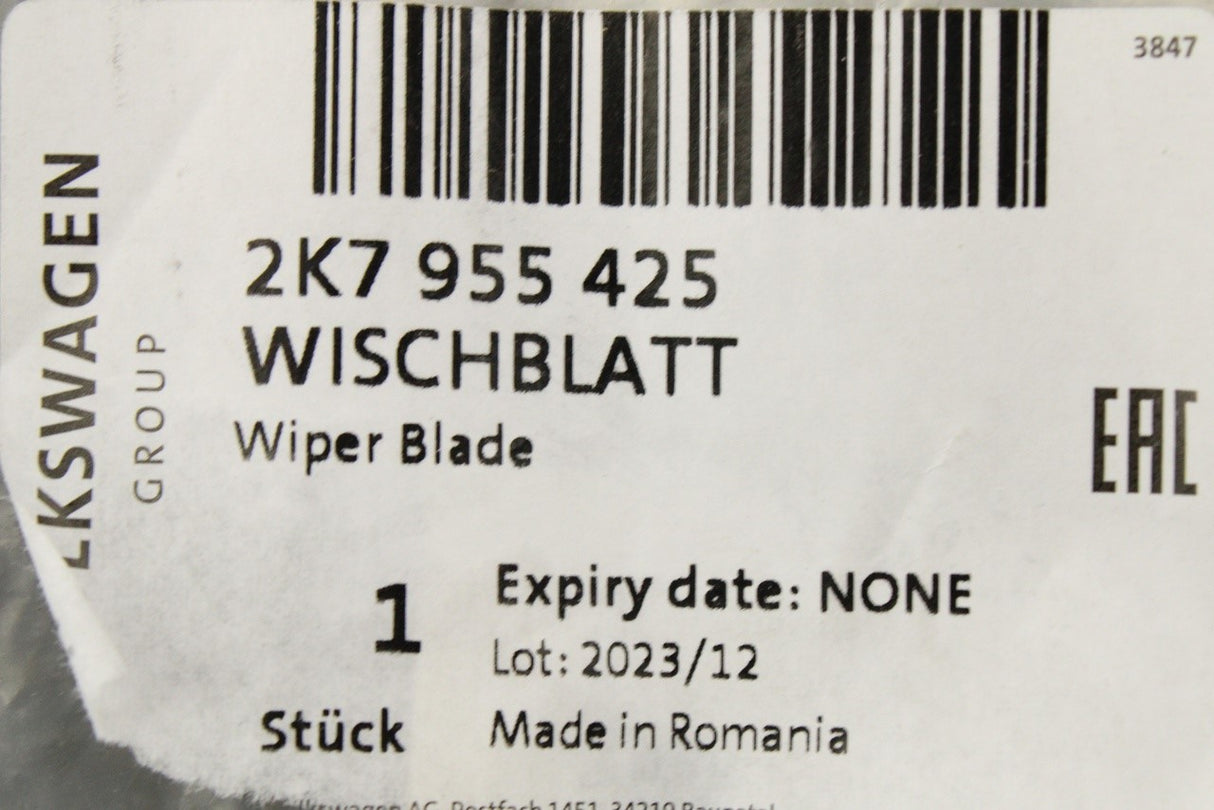 VW Caddy 2021-on wiper blade (rear) 2K7955425
