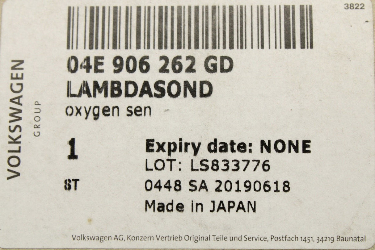 VW Audi Skoda SEAT pre cat lambda sensor (1.0 1.2 1.4 TSI) 04E906262GD