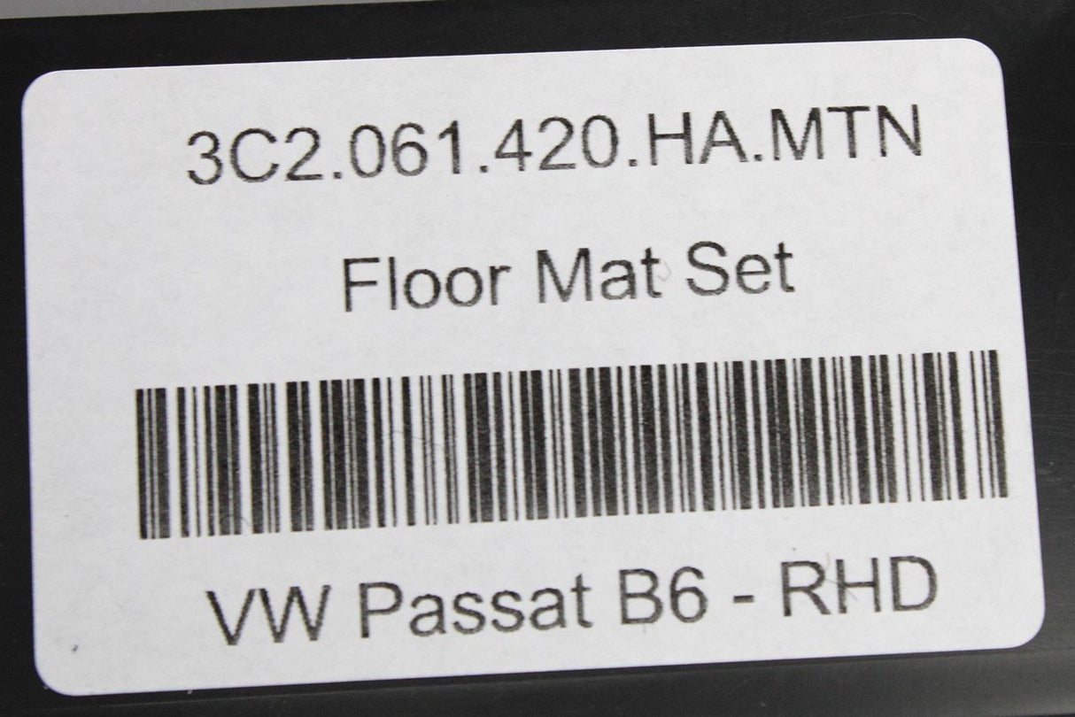 VW Passat B6 B7 09-15 front & rear carpet floor mats RHD 3C2061420HAMTN