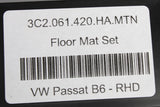 VW Passat B6 B7 09-15 front & rear carpet floor mats RHD 3C2061420HAMTN