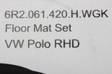 VW Polo 6R 6C 2010-17 front & rear carpet floor mats RHD 6R2061420H WGK