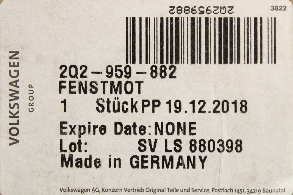 VW Polo 18-on Skoda Fabia SEAT Ibiza window motor (front left) 2Q2959882