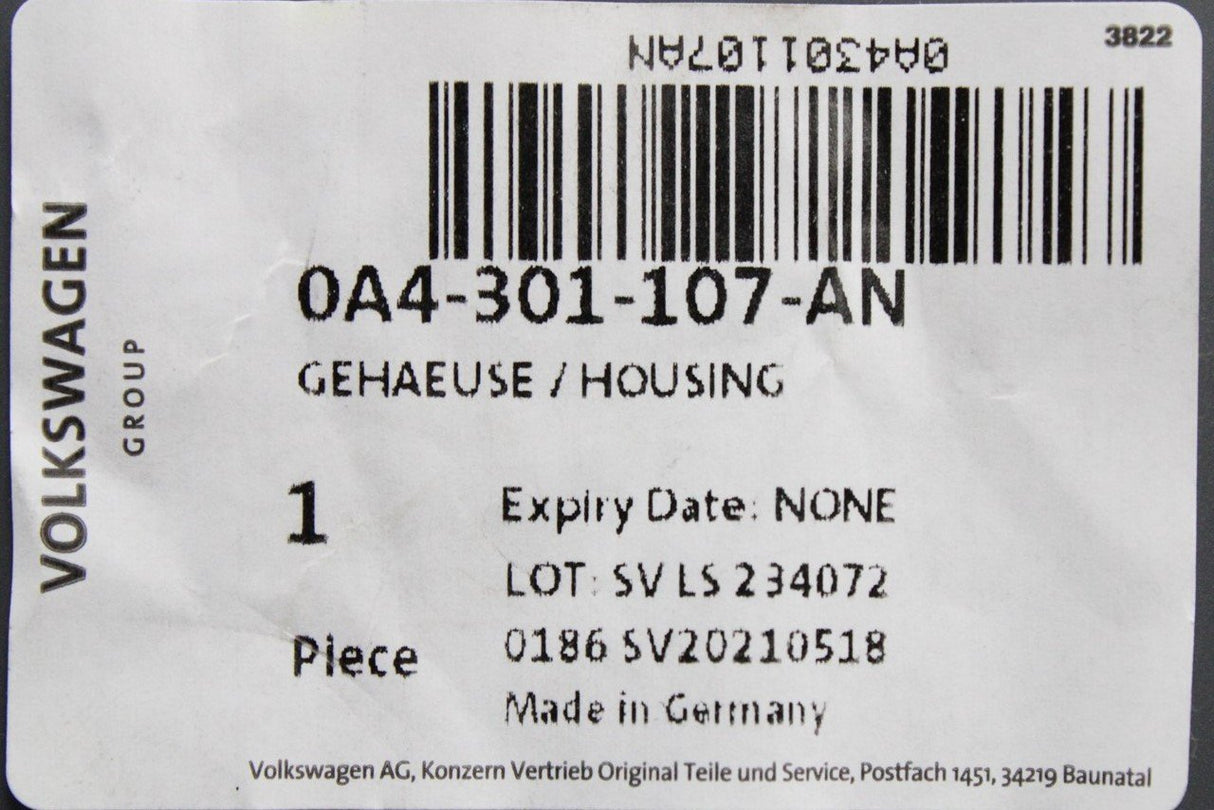 VW Audi Skoda SEAT gearbox/clutch housing (5 and 6 speed) 0A4301107AN