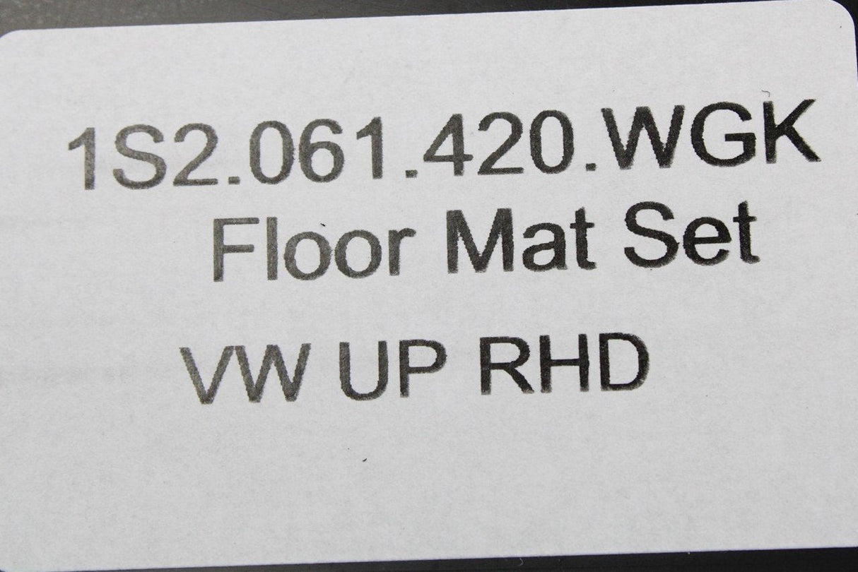 VW Up! 2012-2021 front & rear carpet floor mats RHD 1S2061420 WGK
