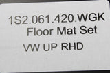 VW Up! 2012-2021 front & rear carpet floor mats RHD 1S2061420 WGK