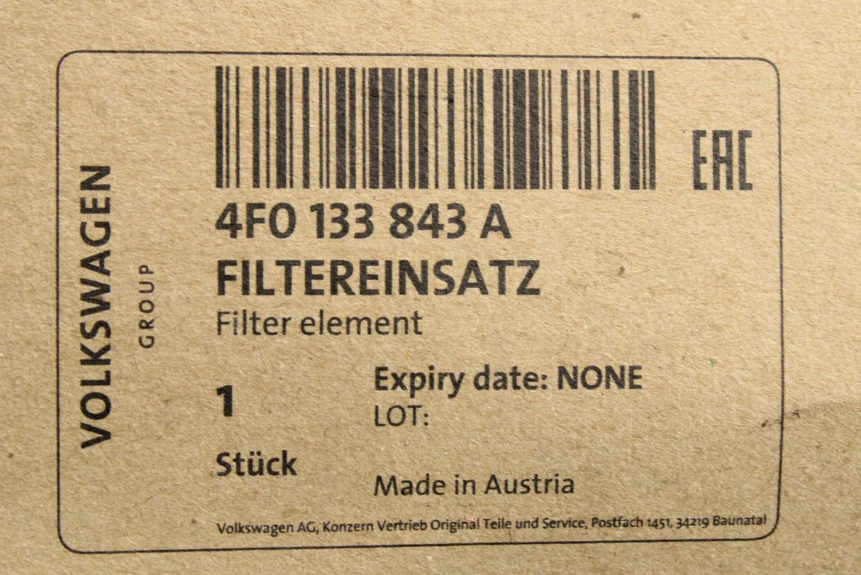 Audi A6 S6 2005-2011 air filter element 4F0133843A