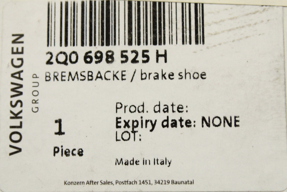 VW Polo AW 2018-on SEAT Ibiza 2018- rear drum brake shoe set 2Q0698525H