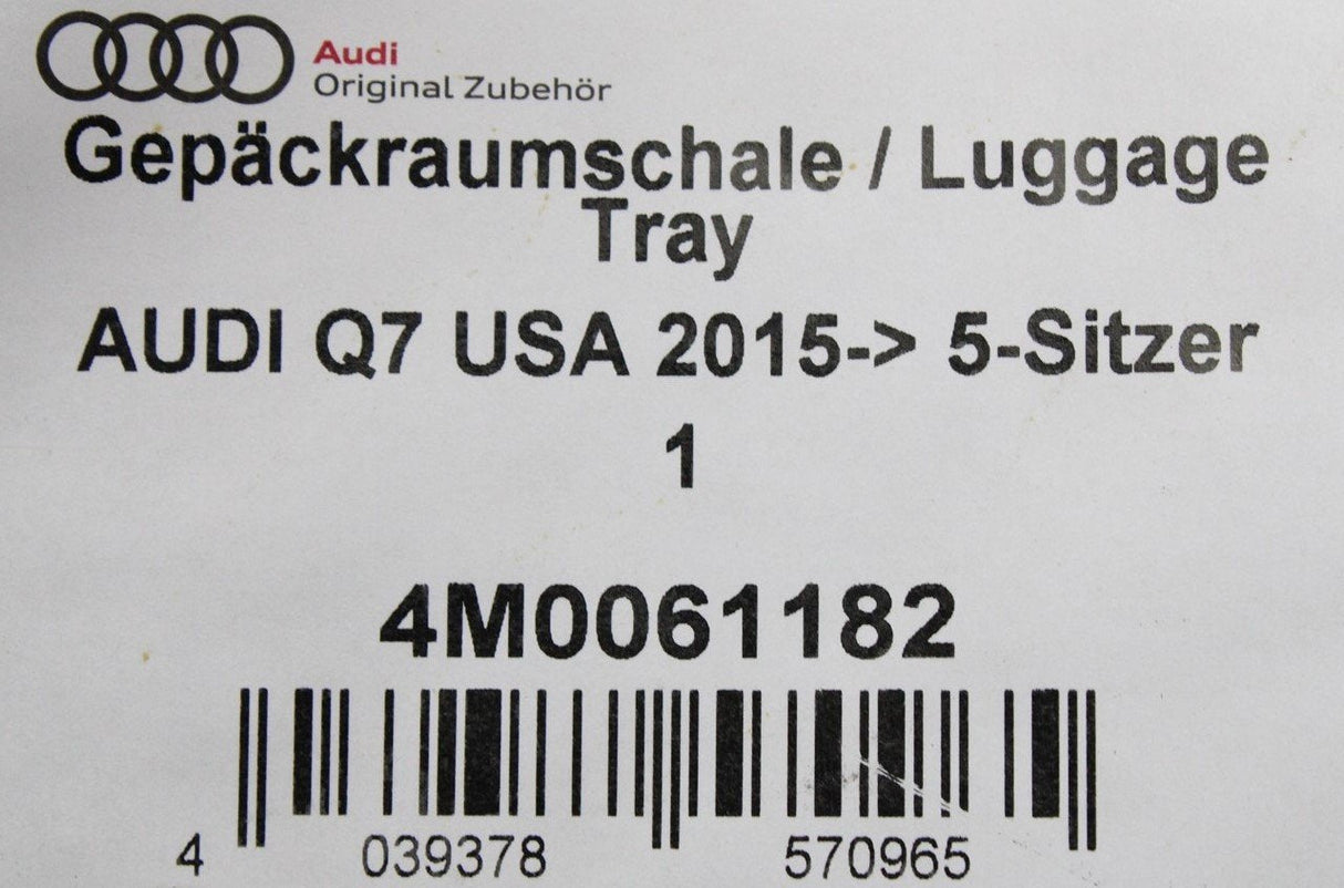 Audi Q7 SQ7 2016-onwards boot load liner cargo mat 4M0061182