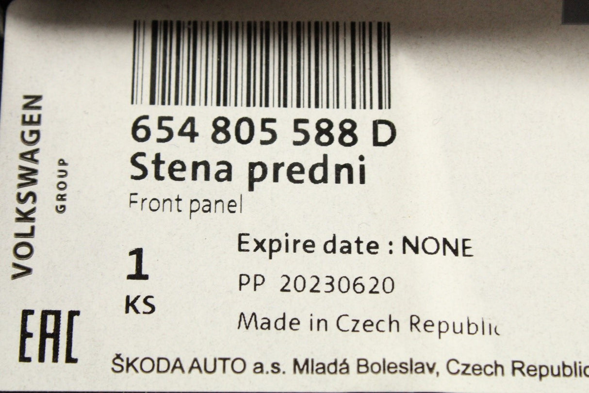 Skoda Kamiq 2019-on Scala 2019-on front slam panel 654805588D