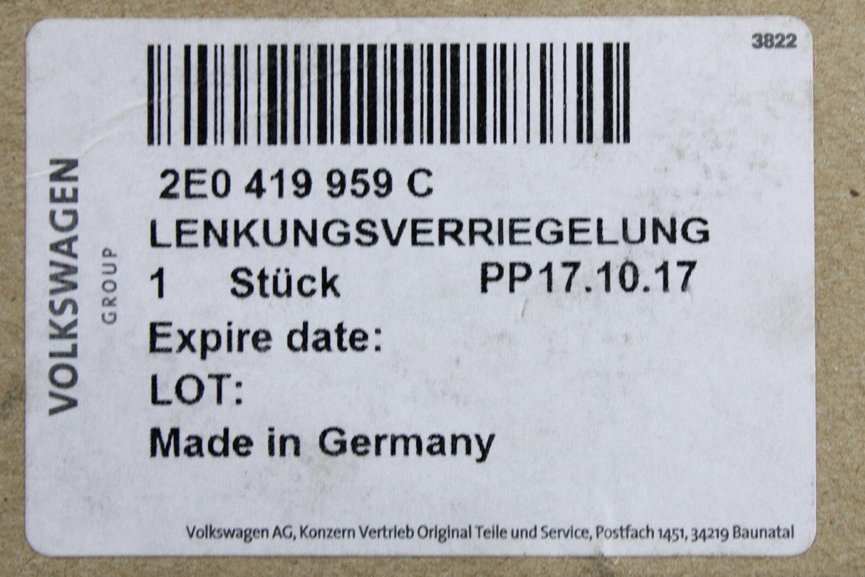 VW Crafter 2006-2016 Steering column lock immobiliser 2E0419959C
