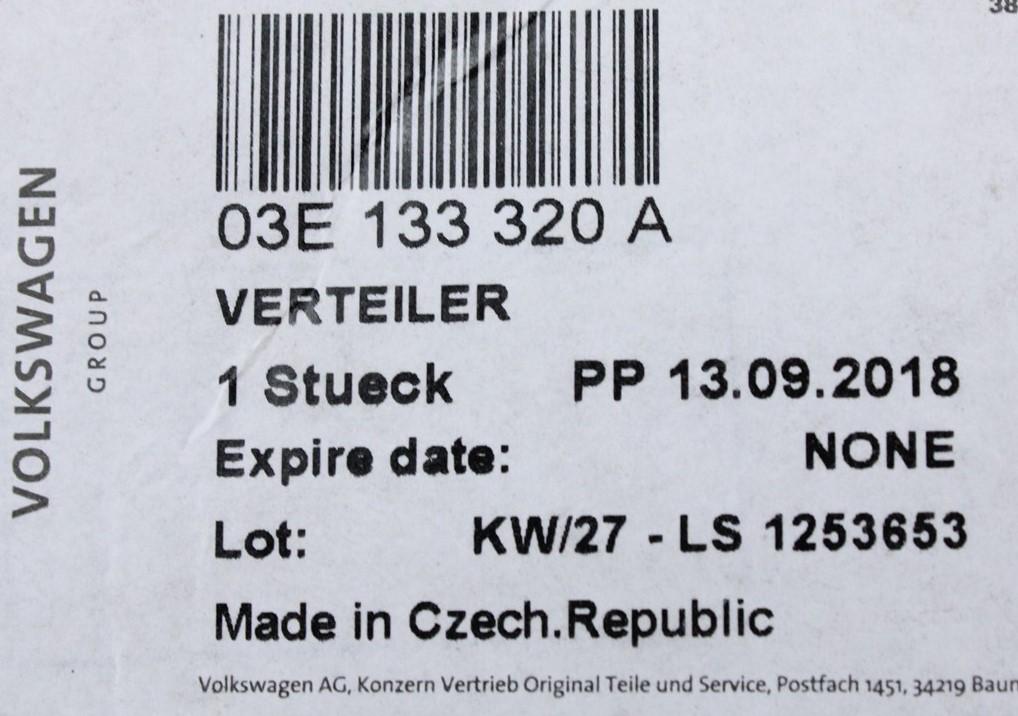 VW Skoda SEAT injector fuel rail (1.2 petrol) 03E133320A