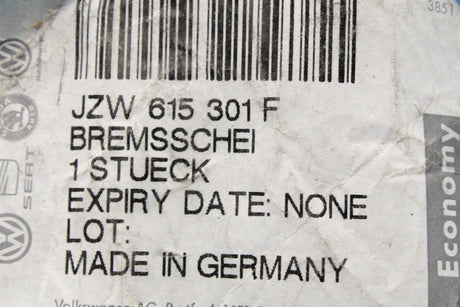 VW Passat B5 Skoda SEAT front brake discs 288x25 (x2) JZW615301F