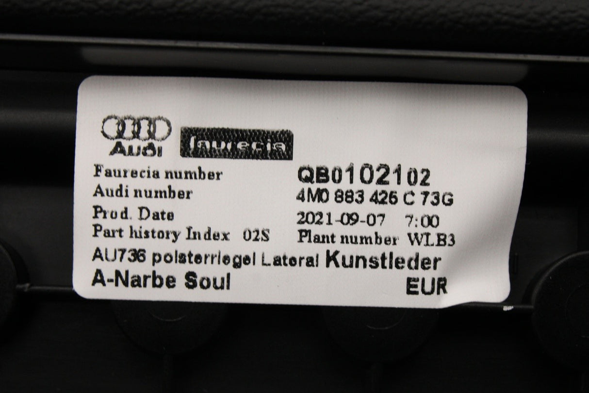 Audi Q7 2016-on isofix cushion insert (rear) 4M0883425C 73G