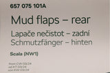 Skoda Scala 2024-on accessory mud flaps (rear) 657075101A