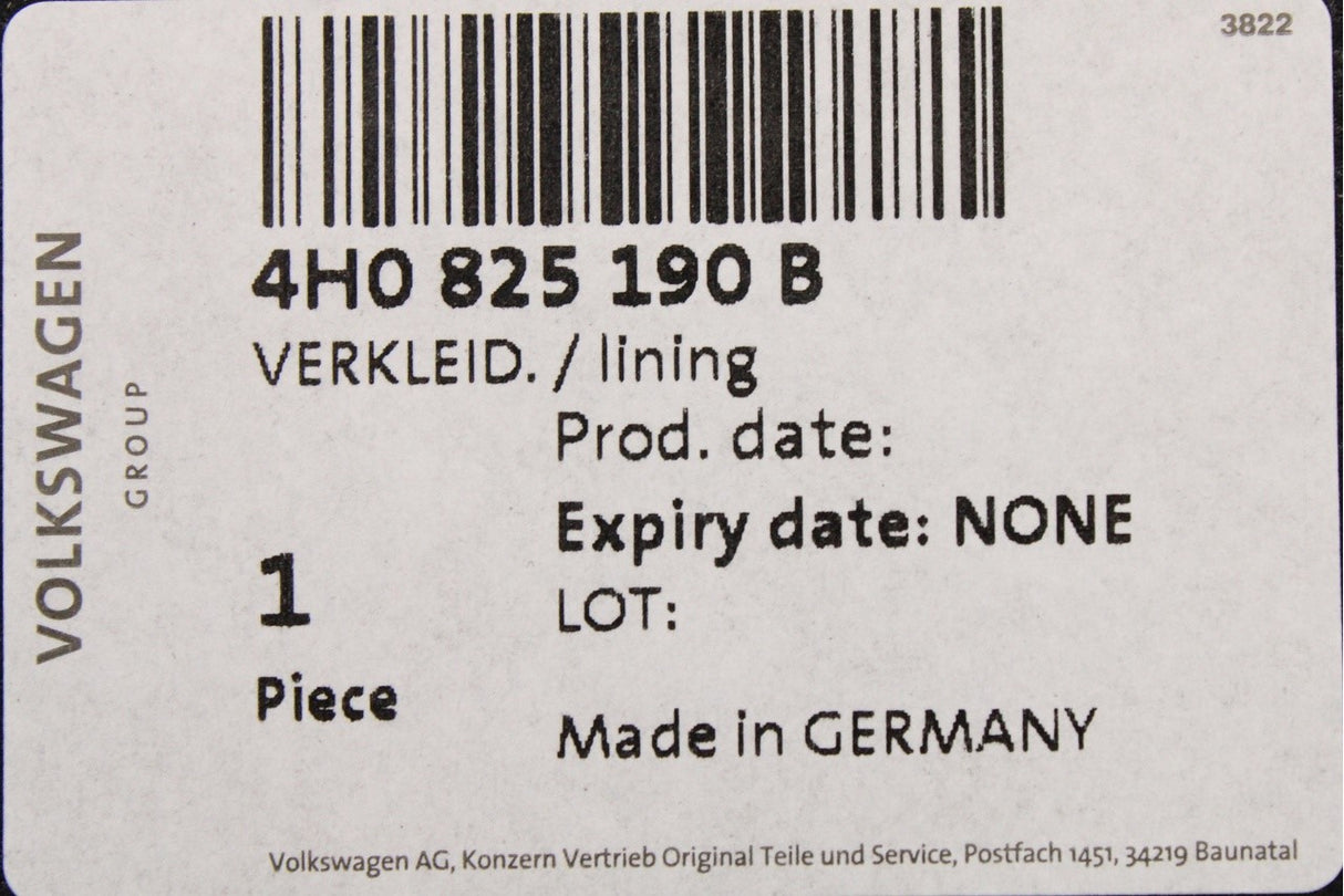 Audi A8 S8 2010-2017 underbody trim (front right) 4H0825190B
