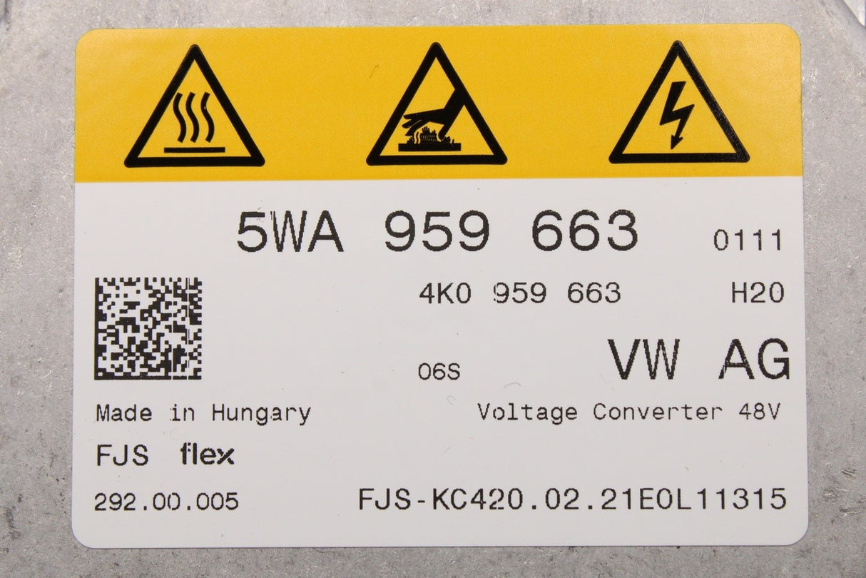 VW Golf Audi A3 Skoda SEAT Leon 2020-on 48V voltage converter 5WA959663