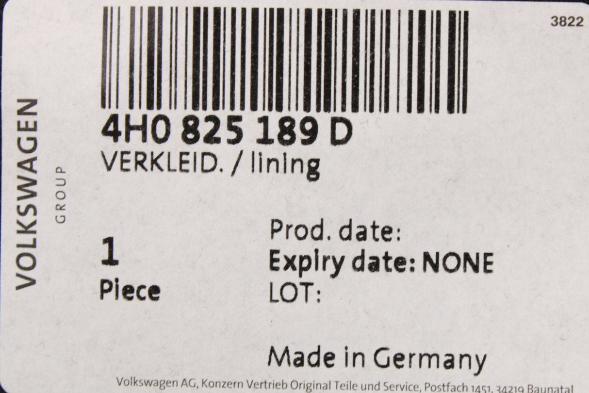 Audi A8 S8 2010-2017 underbody trim (front left) 4H0825189D
