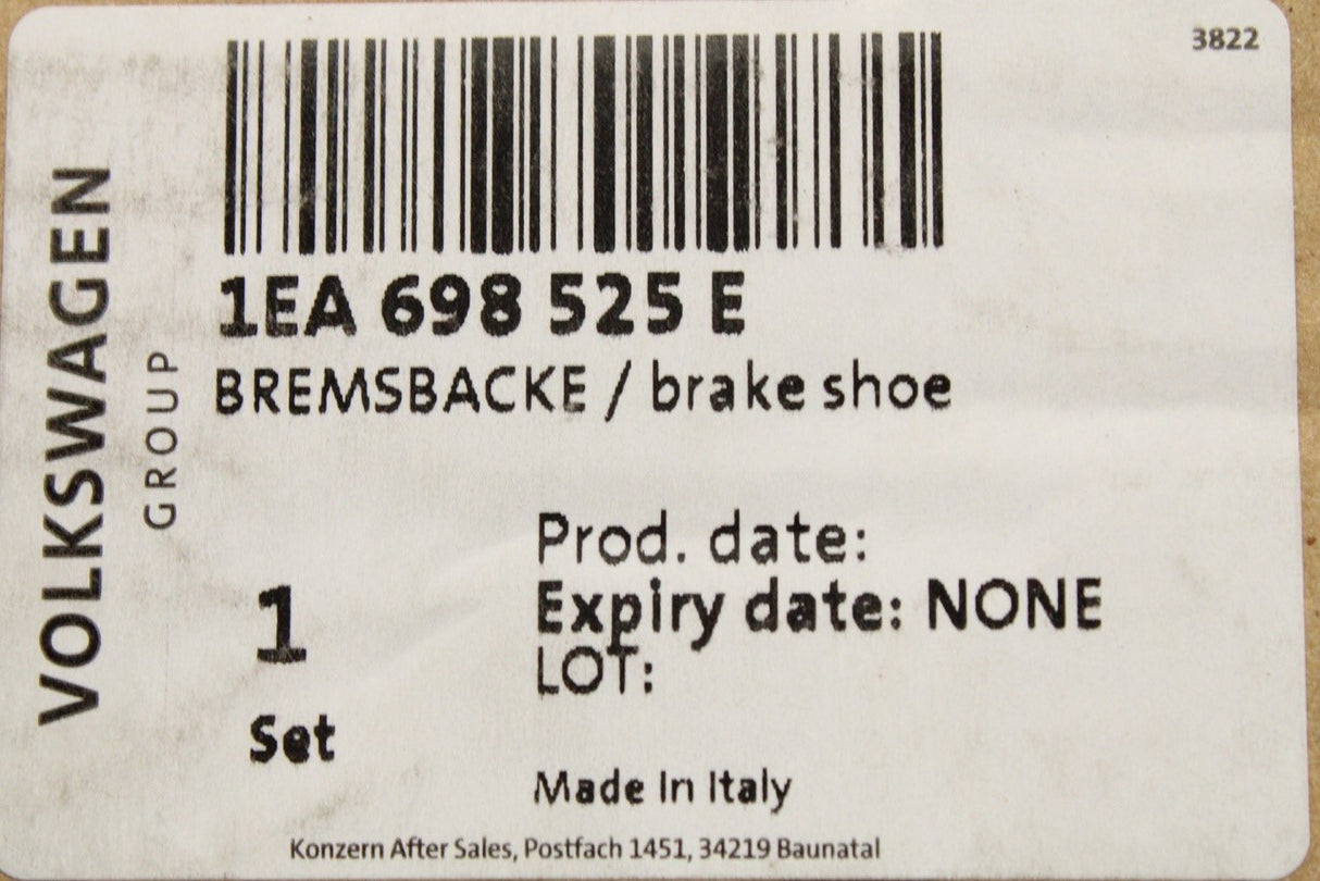 VW ID.3 2020-on CUPRA Born 2022-on rear brake shoes 1EA698525E