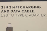 CUPRA 3-in-1 USB-C/Apple lightening/Micro-USB to USB-A cable 000051444AR
