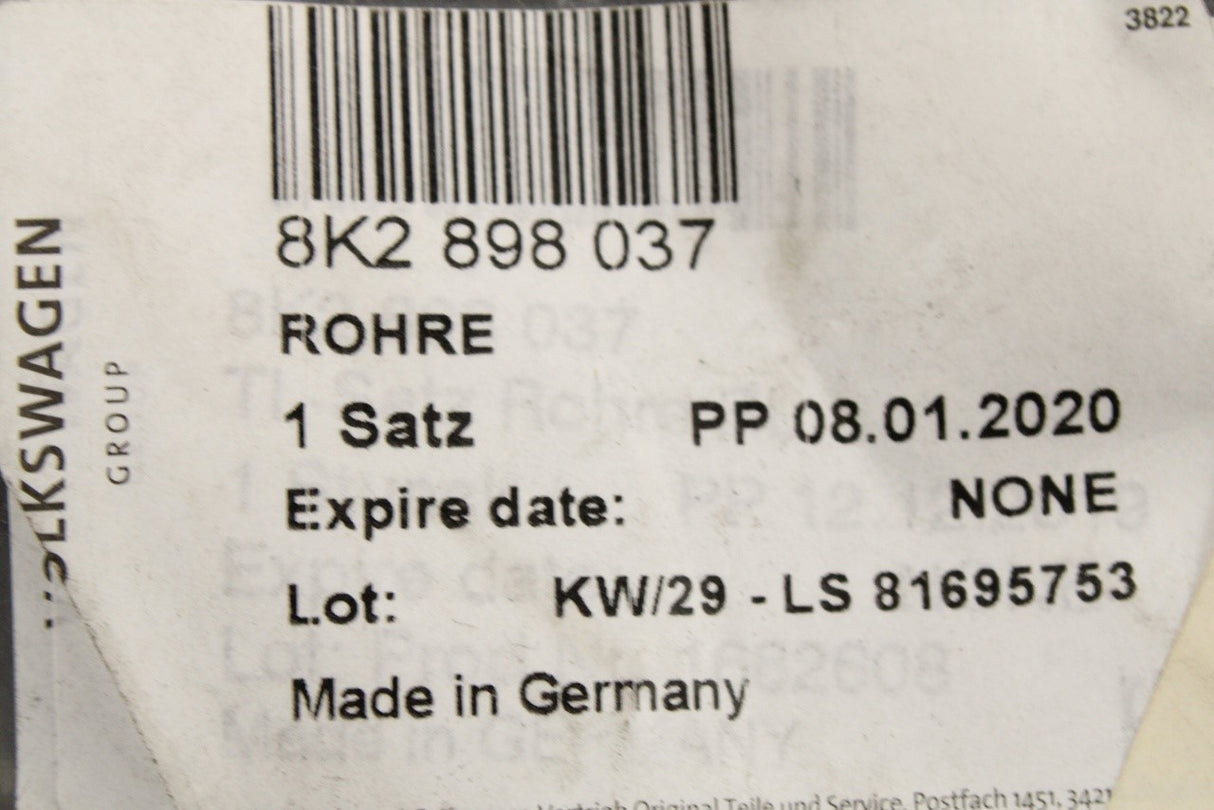 Audi A4 RS4 A5 RS5 Q5 heater matrix pipes (RHD) 8K2898037