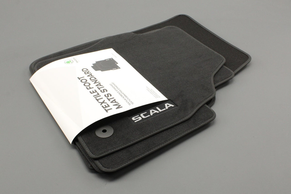Skoda Scala 2019-on RHD front & rear floor mat set 657061404A, view 1