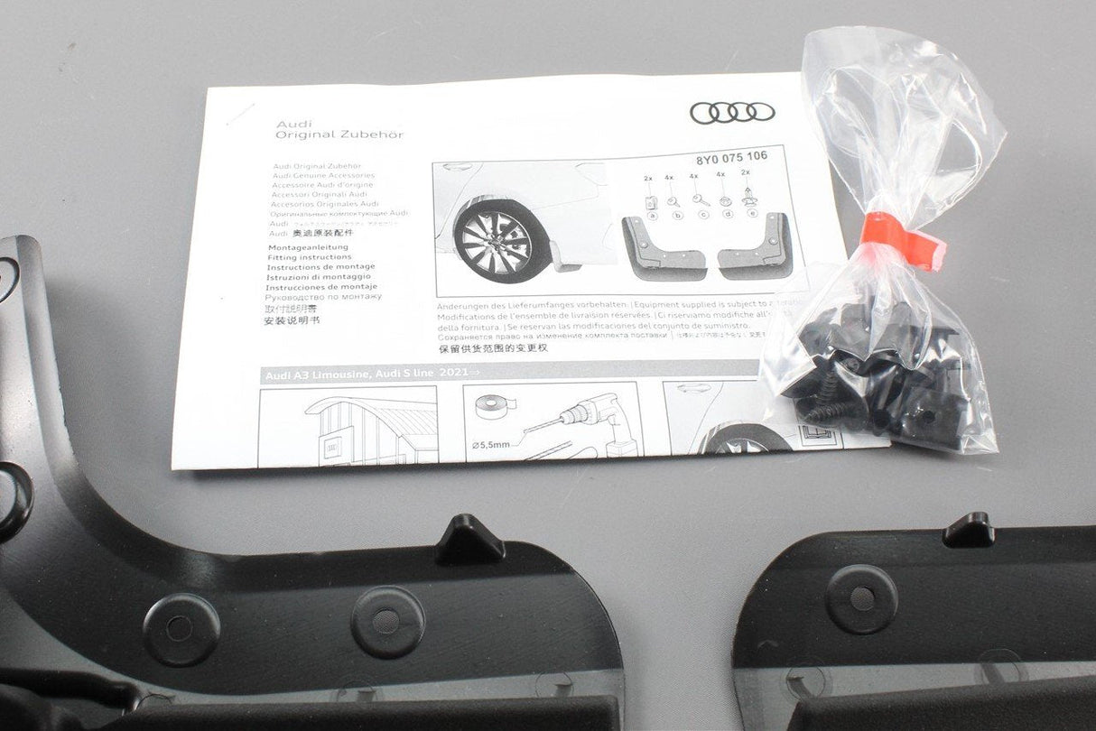 Audi A3 Saloon 2020-on S Line rear mud flaps set 8Y0075106