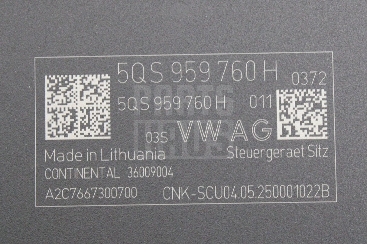 VW Skoda SEAT CUPRA seat backrest adjustment control module 5QS959760H