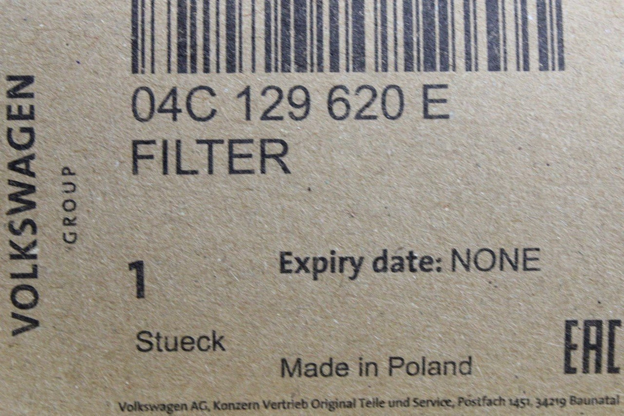VW Polo 6C AW 2015-on SEAT Ibiza 2018-on air filter (1.0 SI) 04C129620E