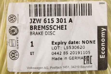 VW Golf MK5 MK6 Skoda Octavia SEAT Leon Front brake discs JZW615301A