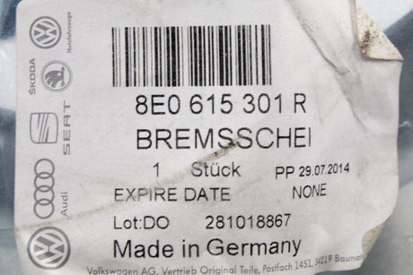 Audi A4 2001-2008 A6 1997-2004 front brake discs (x2) 312mm 8E0615301R