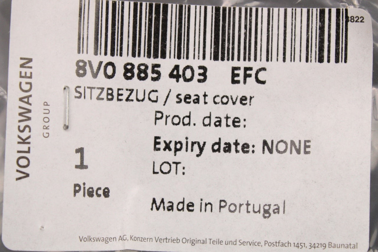 Audi A3 8V 2017-20 rear seat bench fabric covering 8V0885403 EFC