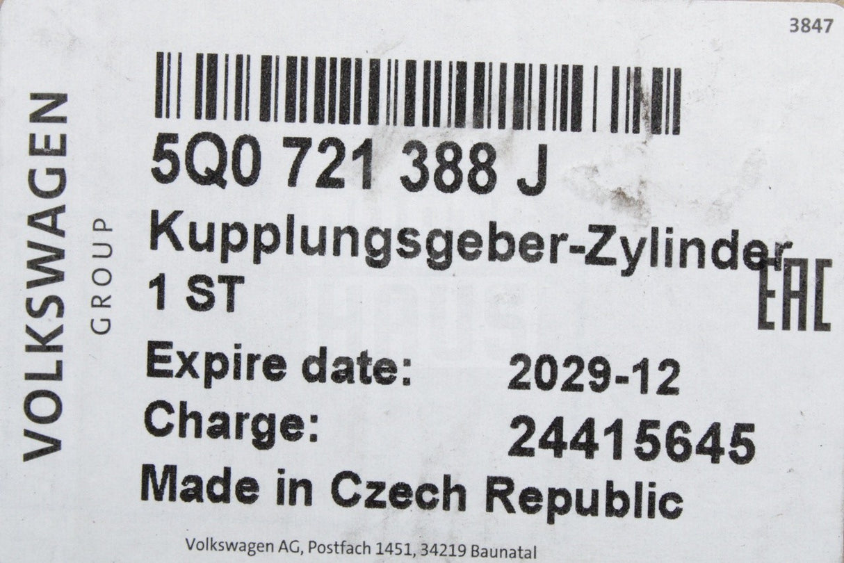 VW Golf Audi Skoda Octavia SEAT CUPRA clutch master cylinder 5Q0721388J