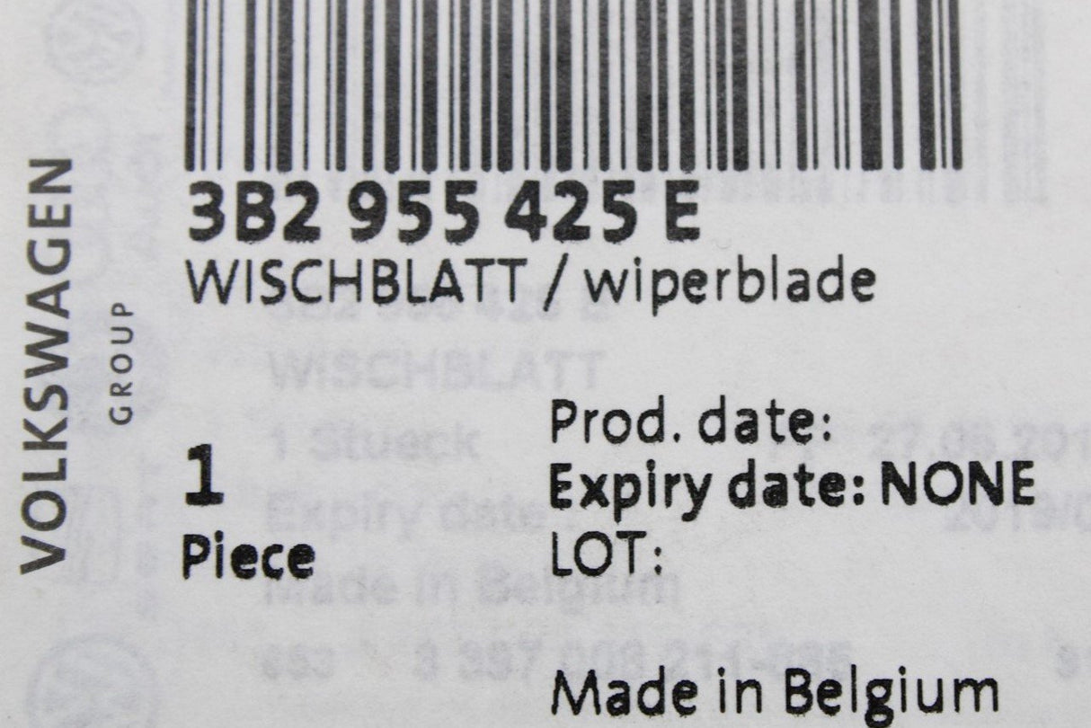 VW Passat B5 00-05 Skoda Superb 02-08 RHD wiper blade (left) 3B2955425E
