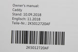 VW Caddy 2K 2018-19 Owners manual Edition 11.2018 2K5012720AF