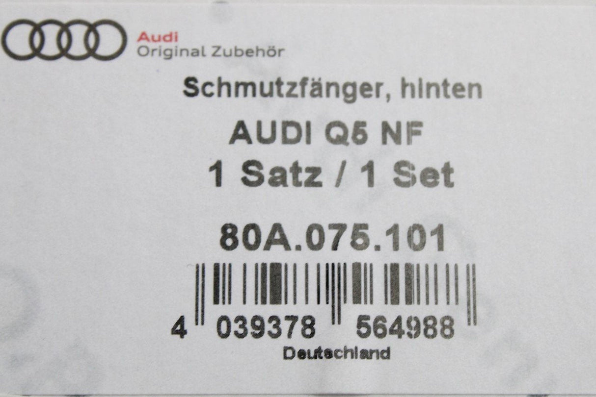 Audi Q5 2017-on accessory mud flaps (rear) 80A075101