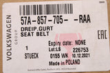 VW Taos Skoda Karoq 2018-on front safety seat belt (left) 57A857705 RAA