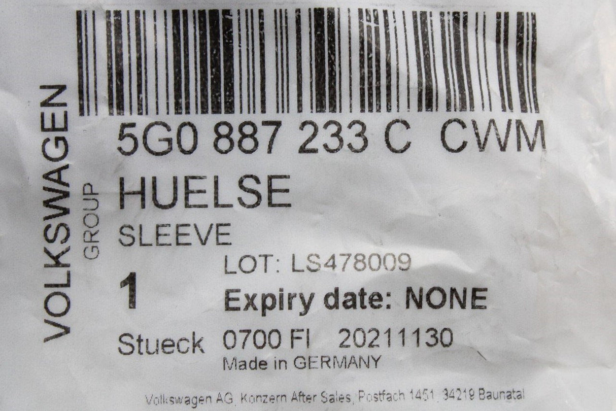 VW Golf SEAT Leon child seat/isofix guide sleeve (rear) 5G0887233C CWM