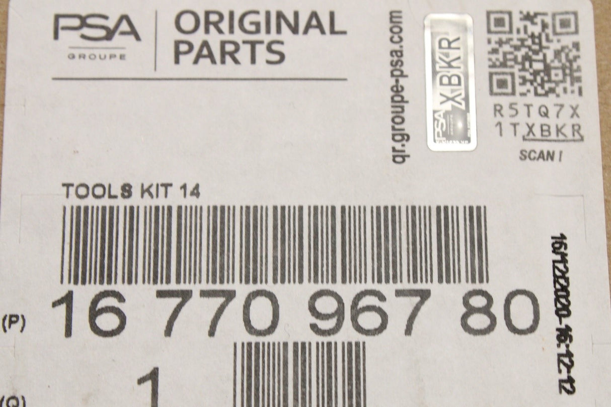 Vauxhall Combo Life Peugeot Citroen spare wheel tool kit 1677096780