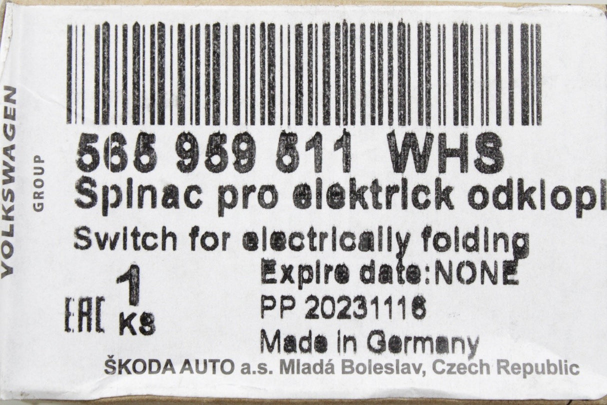 Skoda Karoq 18-on Kodiaq 17-24 deployable tow bar switch 565959511 WHS