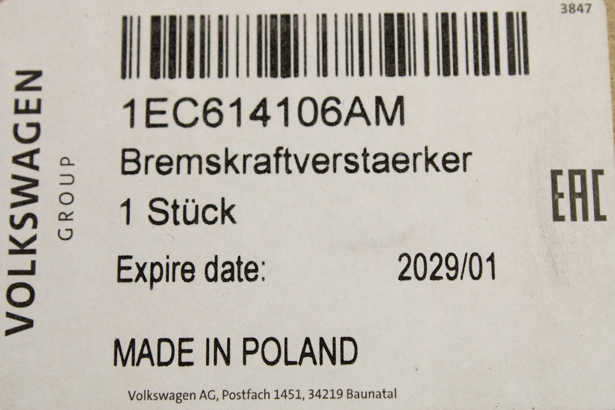 VW ID.3 ID.4 ID.5 Audi Q4 e-tron Skoda CUPRA brake servo 1EC614106AM