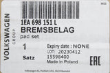 VW ID.3 2020-on CUPRA Born 2022-on brake pads kit (front) 1EA698151L