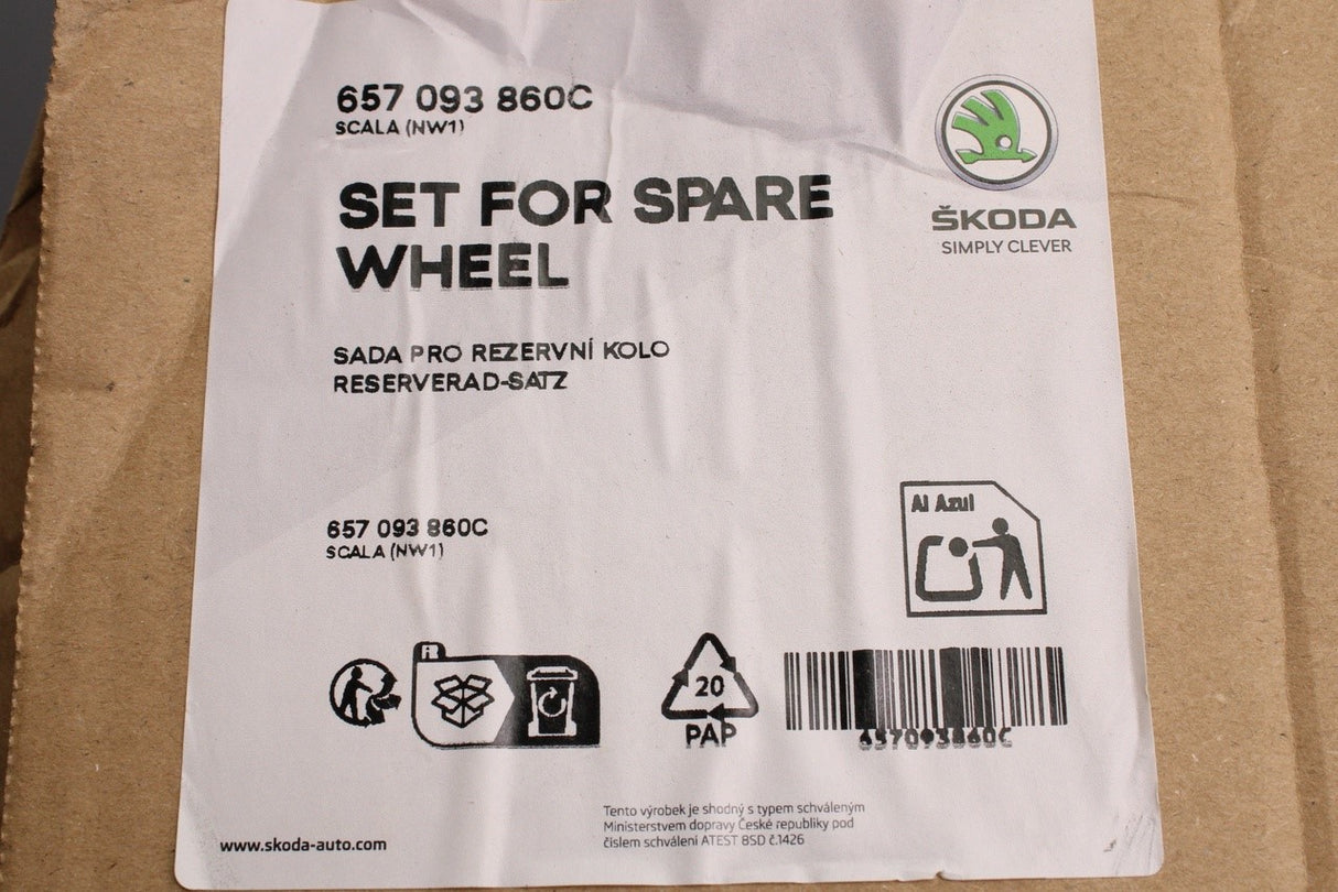 Skoda Kamiq 2019-on Scala 2019-on temporary spare wheel kit 657093860C