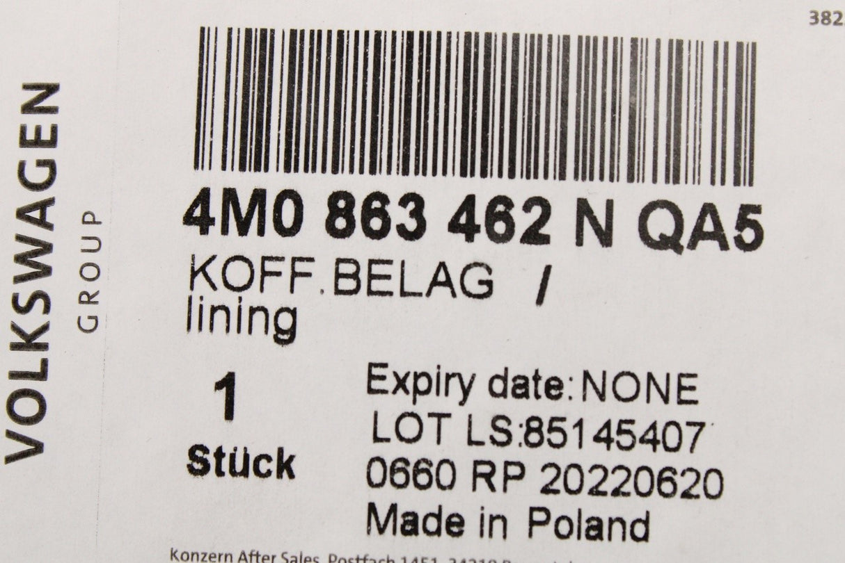 Audi Q7 2016-On Rear boot luggage compartment floor 4M0863462N QA5