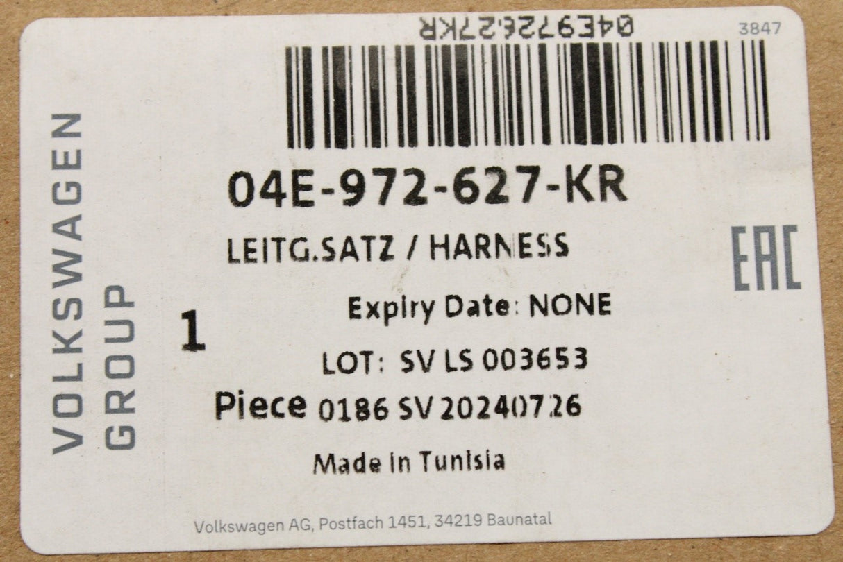 VW Tiguan Audi A3 Skoda SEAT 1.4 TSI engine wiring harness 04E972627KR
