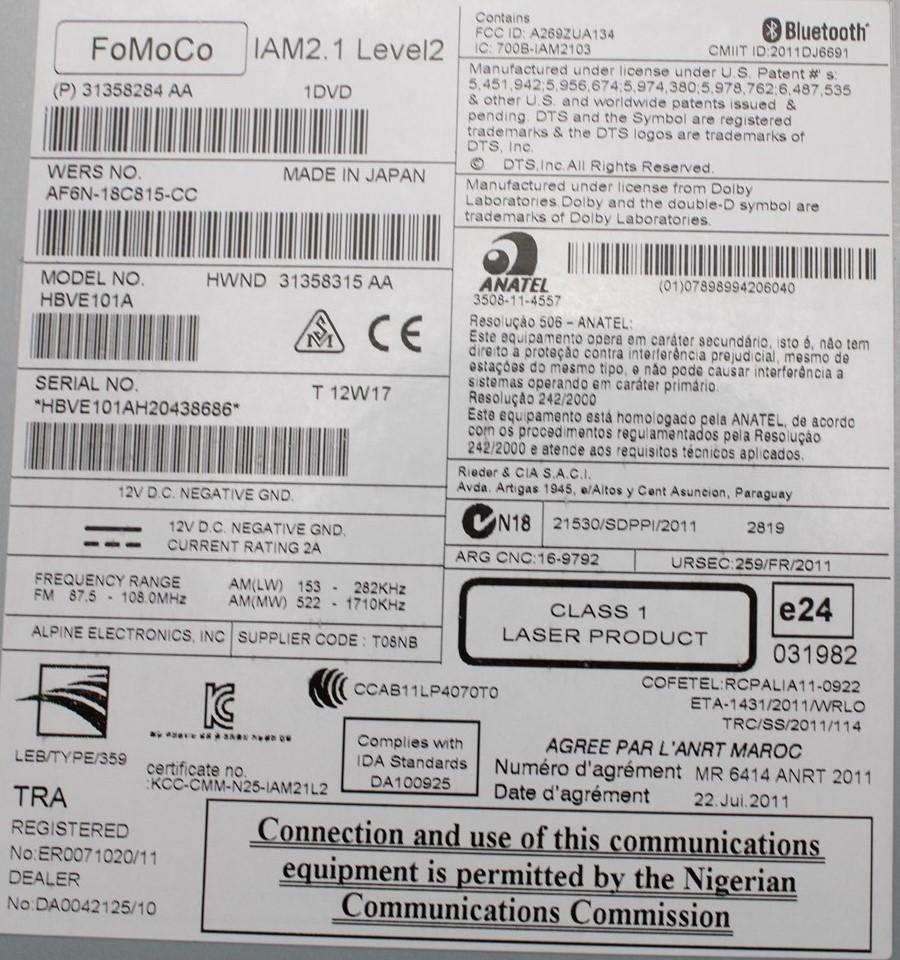 Volvo HBVE101A stereo cd player control unit 31358284AA